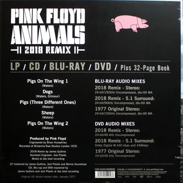 Виниловая пластинка Pink Floyd - Animals 2018 ( LP + CD + 2DVD) deluxe