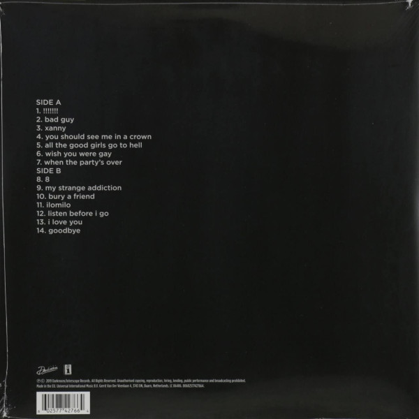 Виниловая пластинка Billie Eilish - When We All Fall Asleep, Where Do We Go? (LP) оранжевый винил