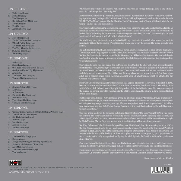 Виниловая пластинка Nat King Cole - Platinum Collection (3LP) белый винил