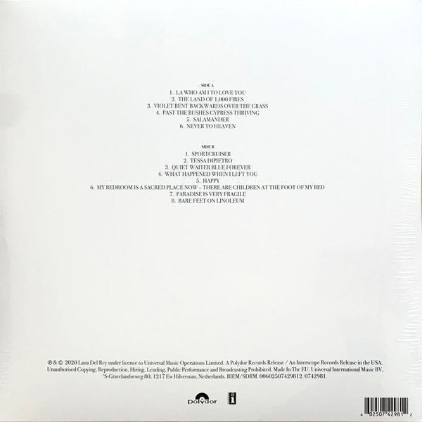 Виниловая пластинка Lana Del Rey - Violet Bent Backwards Over The Grass (LP)