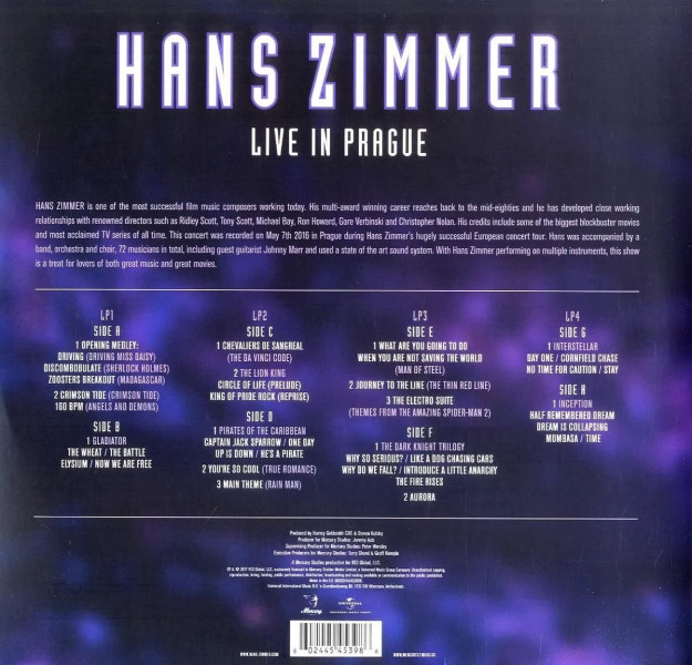 Виниловая пластинка Hans Zimmer - Live In Prague (4LP) зелёный винил