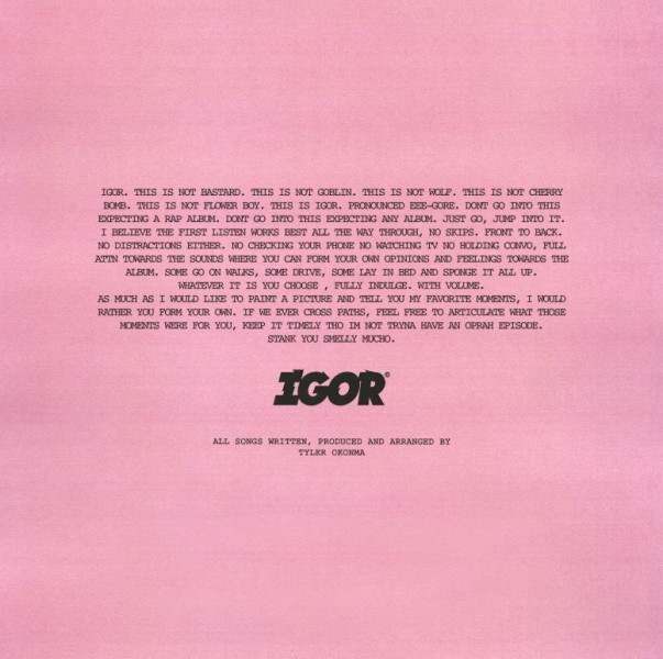 Виниловая пластинка Tyler The Creator - IGOR (LP)