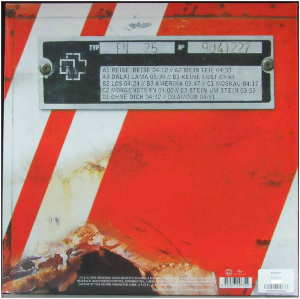 Виниловая пластинка Rammstein - Reise, Reise (2LP)