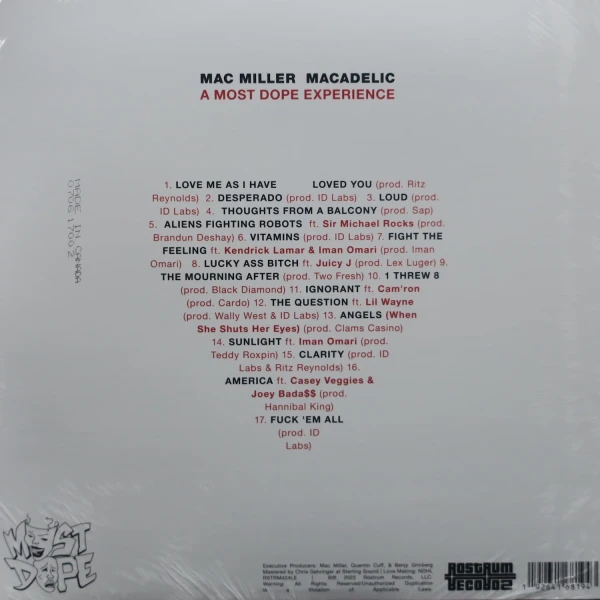 Виниловая пластинка Mac - Miller Macadelic (2LP) черный винил