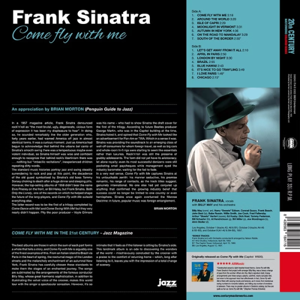 Виниловая пластинка Frank Sinatra Come Fly With Me (LP) Синий винил